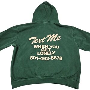Lonely Ghost Text‎ Me When You Get Lonely Hoodie Green 2X